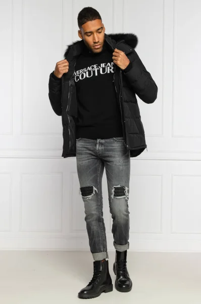 Pulover | Regular Fit cu adaos de lână Versace Jeans Couture 	črna	
