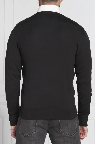 pulover core | regular fit | z dodatkom svile Tommy Hilfiger 	črna	