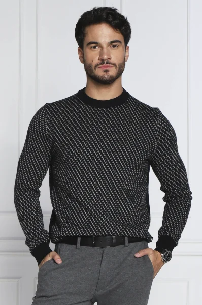 volneni pulover lacrimo | regular fit BOSS BLACK 	črna	