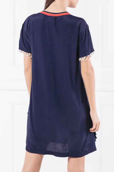 obleka lantana | z dodatkom svile Pinko 	temno modra	
