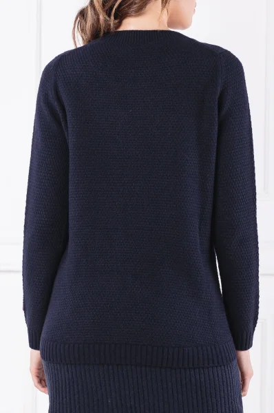 pulover cripta | regular fit | z dodatkom volne in kašmirja MAX&Co. 	temno modra	