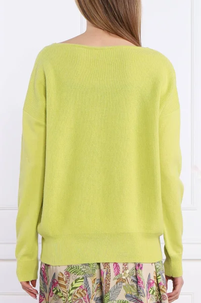 volneni pulover | loose fit | z dodatkom svile RIANI 	barva limete	