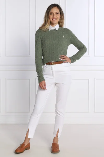 Volneni pulover | Regular Fit | z dodatkom kašmirja POLO RALPH LAUREN 	olivna	