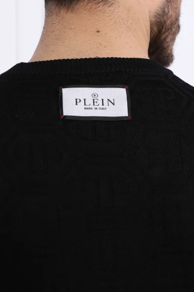 Pulover | Regular Fit | z dodatkom volne Philipp Plein 	črna	