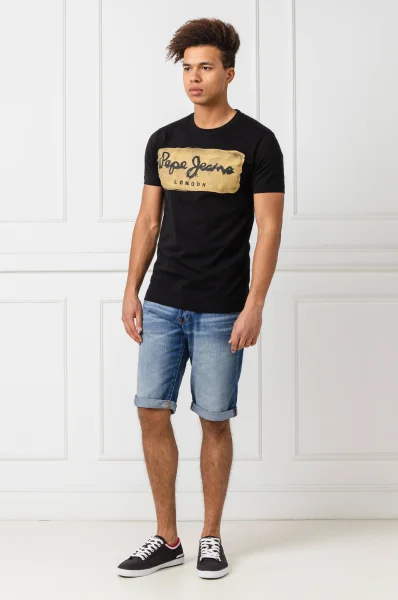 t-shirt charing | slim fit Pepe Jeans London 	črna	