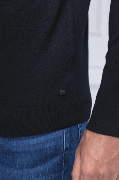 wełniany pulover troyer | regular fit Karl Lagerfeld 	črna	