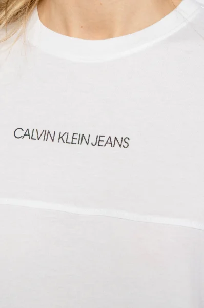 Majica | Cropped Fit CALVIN KLEIN JEANS 	bela	
