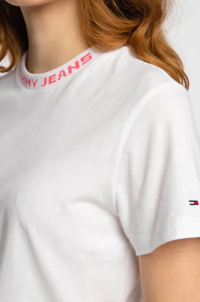 majica branded | cropped fit Tommy Jeans 	bela	