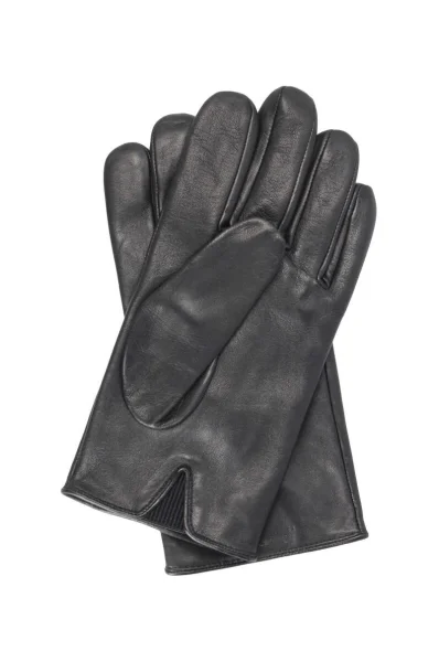 skórzane rokavice grifin BOSS ORANGE 	črna	