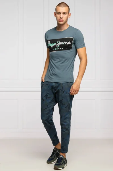 hlače z naramnicami johnson | relaxed fit Pepe Jeans London 	modra	
