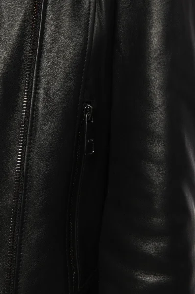 Usnjena jakna ramones C_Sajuana1 | Regular Fit BOSS BLACK 	črna	
