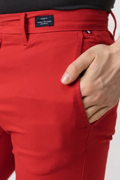 hlače chino bleecker | slim fit Tommy Hilfiger 	rdeča	