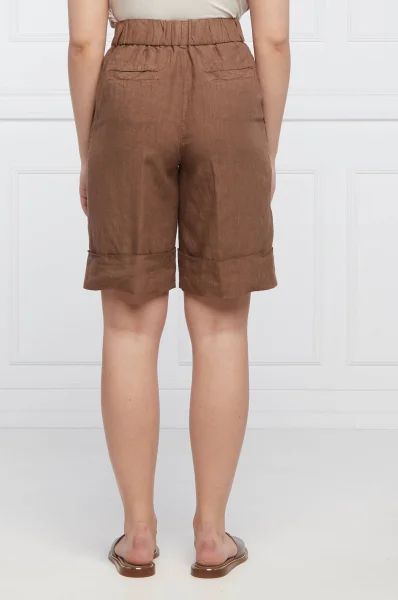 Laneni kratke hlače | Regular Fit Peserico 	rjava	
