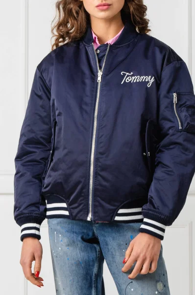 dvostranska jakna bomber | regular fit Tommy Jeans 	zelena	