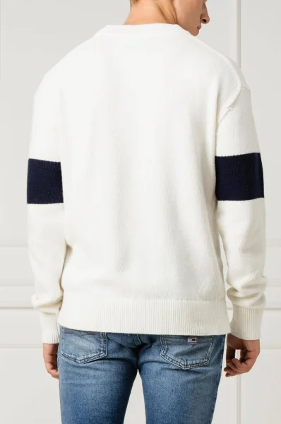 pulover lewis hamilton graphic | oversize fit | z dodatkom volne i kaszmiru Tommy Hilfiger 	bela	