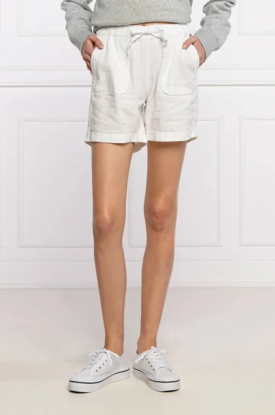 laneni kratke hlače nabire | regular fit Napapijri 	bela	