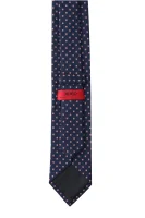 kravata | z dodatkom svile HUGO 	temno modra	