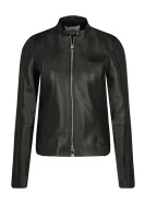 usnjena jakna saviza | regular fit BOSS BLACK 	črna	