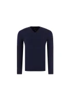 pulover | regular fit | z dodatkom kašmirja Emporio Armani 	temno modra	