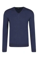 pulover | regular fit | z dodatkom svile Hackett London 	temno modra	