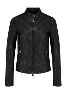 skórzana jakna jamly | regular fit BOSS ORANGE 	črna	