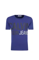 t-shirt stamp logo | regular fit CALVIN KLEIN JEANS 	temno modra	