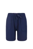 laneni kratke hlače nabire | regular fit Napapijri 	temno modra	