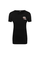 t-shirt ikonik emoji Karl Lagerfeld 	črna	