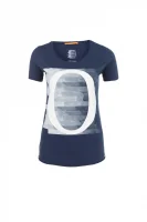 t-shirt tishirt BOSS ORANGE 	temno modra	