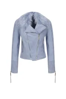 skórzana ramon jakna Elisabetta Franchi 	svetlo modra barva	
