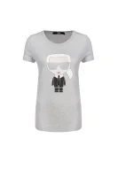 t-shirt ikonik Karl Lagerfeld 	siva	