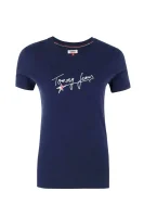 t-shirt tjw feminine script | regular fit Tommy Jeans 	temno modra	