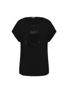 t-shirt rhinestone head Karl Lagerfeld 	črna	
