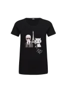 t-shirt karl & choupette in paris Karl Lagerfeld 	črna	