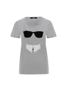 t-shirt monsieur karl Karl Lagerfeld 	siva	
